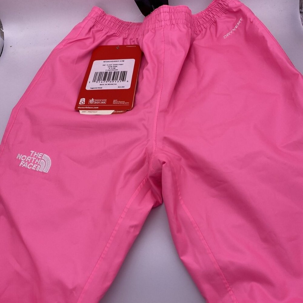 The North Face Girls Rain Pants Pink Baby Toddler 6-12 M
